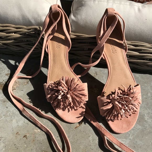 Madewell Shoes - Ankle wrap low heel suede sandal